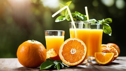 Poster -  Freshly squeezed orange juice a healthy and refreshing delight