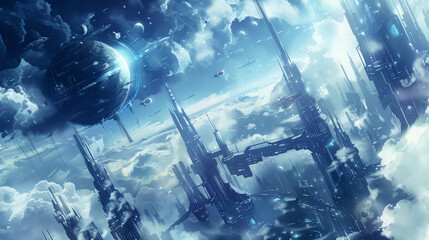 Futuristic Spaceport City - Dreamland Sci-Fi Wallpaper for Gaming Background