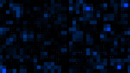Wall Mural - Dark Blue Network Grid Abstract Tech Pattern Background