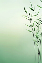 Wall Mural - Green grass stalks against a soft green background. Concept of nature, simplicity, and tranquility.