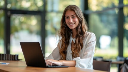 Wall Mural - The woman at the laptop