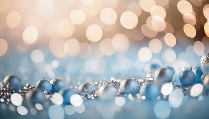 Wall Mural - the abstract background of blurred and soft blue bokeh