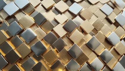 Wall Mural - golden diamond mosaic tiles for texture background