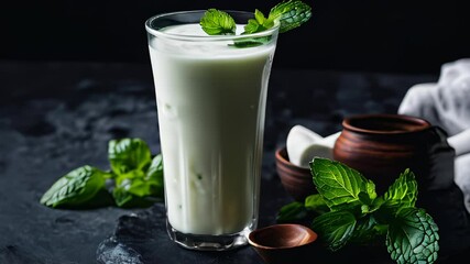 Poster -  Refreshing summer beverage with a twist of mint