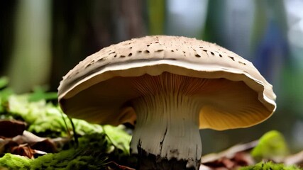 Poster -  Natures delicate beauty  A closeup of a mushroom in the wild