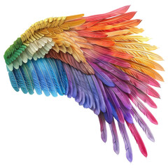 Wall Mural - Rainbow pride wing isolated on transparent or white background