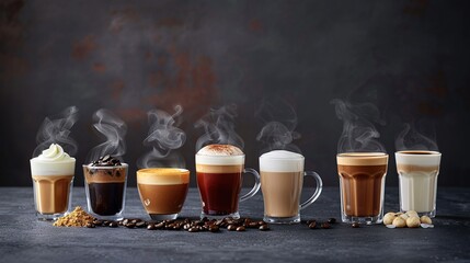 Wall Mural - Assortment of Coffee Drinks