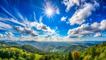 Wall Mural - Panoramic sky on a sunny day.