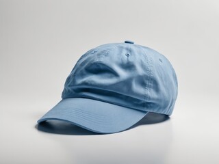 Poster - Sleek sky blue trucker cap mockup featuring a breathable mesh back, perfect for showcasing custom logos. Suitable for fashion, branding, and promotional materials. High-quality presentation