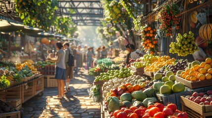 Vendor selling organic health food products at a market.