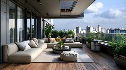 Wall Mural - Stylish Terrace. Modern Interior Design Background. 