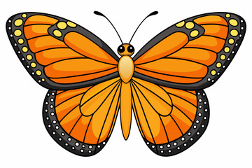  A beautiful and attractive Monarch Butterfly with big eyes vector illustration