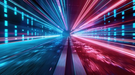 Canvas Print - Neon Speed Tunnel