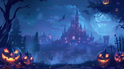 Wall Mural - Spooky Halloween Castle