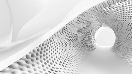 Sticker - Abstract White Tunnel Architecture Design