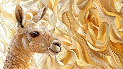 Wall Mural - A giraffe is the main subject of the image, with its head