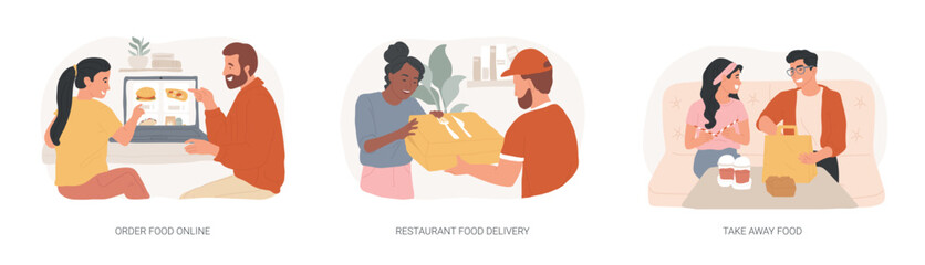 Poster - buying food online isolated cartoon vector illustrations se
