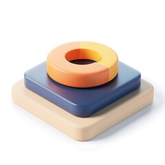 Poster - d illustration of a colorful circular diagram on stacked square podiums