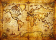 © Adisorn - Yellowed parchment map with faded ink illustrations of ancient lands, worn creases, and subtle tears, framed by ornate golden borders and rusty cartographic tools.