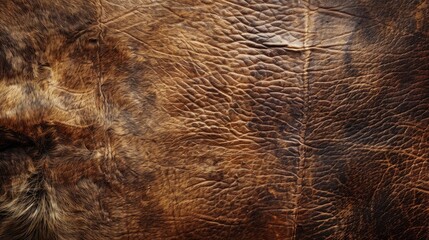 Sticker - Brown leather texture background with vintage natural cow skin backdrop