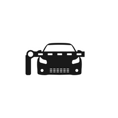 Wall Mural - Black car behind the barrier vector. Car parking icon. Paid parking vector. Car in the parking lot vector. Vector illustration.