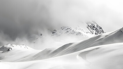 Wall Mural - A snowy mountain range with a clear blue sky