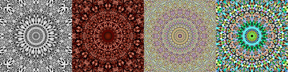 Poster - Geometric floral mandala background collection