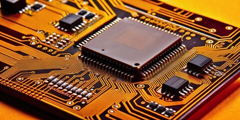 Abstract Technology Backgrounds Highlighting Electronic Components Circuit Boards Processors Microchips and Semiconductor Engineering