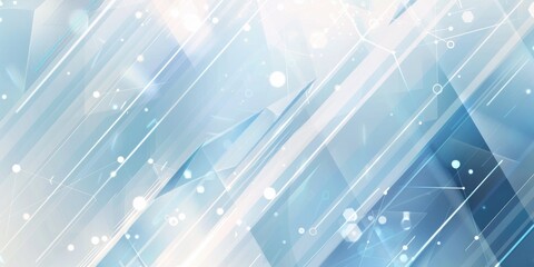 Poster - Light blue and white background with geometric shapes background for banner design, in the style of geometric shapes Generative AI