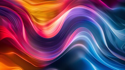 Wall Mural - Vibrant Color Waves Abstract Background