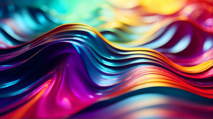 Wall Mural - Colorful liquid waves with a silky texture effect