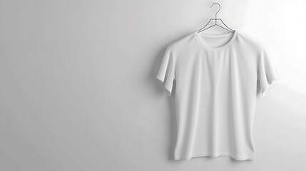 Wall Mural - A blank White 3d ultra realistic t-shirt , shirt sleeve t-shirt , Apparel company concept, good for garment printing business 