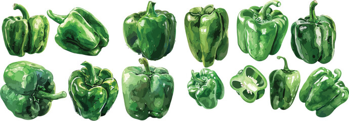 Canvas Print - bell pepper watercolor clipart