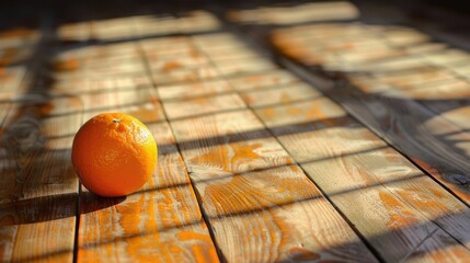 Wall Mural - A wooden floor with an orange