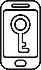 Poster - Smartphone is showing a key icon, representing mobile security and data protection