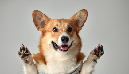 Wall Mural - Corgi Standing with Raised Paws