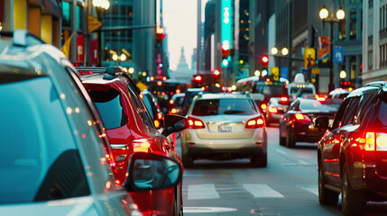 Naklejka na meble Busy Urban Traffic Scene