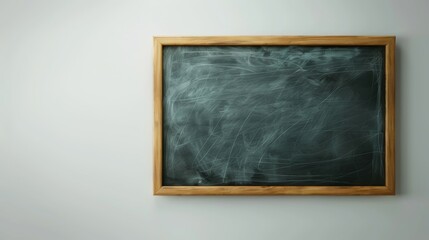 Wall Mural - A blackboard with a white frame is on a wall