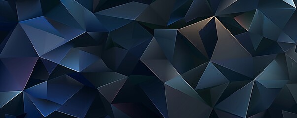 Canvas Print - Abstract Dark Blue Polygonal Background