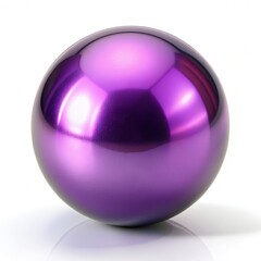 Sticker - Purple Metal Ball on White Background. Generative AI