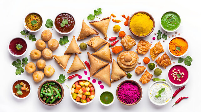 Festive Happy holi food on white background.