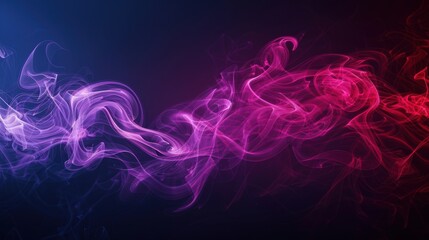 Wall Mural - Abstract trails of pink and purple smoke swirling and blending against a dark background, creating a vibrant visual effect.