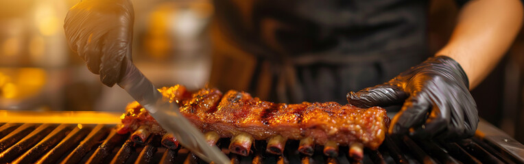 grilled meat on the grill