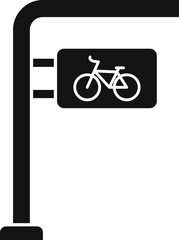 Canvas Print - Black and white icon of a sign indicating an area for parking bicycles