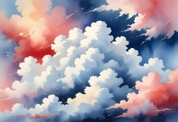 cloud landscape watercolor