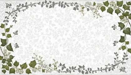 Wall Mural - and design texture ivy old floral gray background background dding vintage texture vine ivy vine white floral dding white watercolor pattern