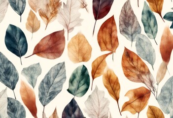 Wall Mural - paper plant pattern illustration template texture print fall hand drawn wallpaper collage foliage autumn decorative leaf mood design season leaves artistic graphic contemporary paint abstract