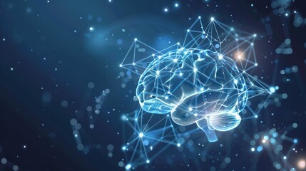 Poster - Digital Brain Networked with Glowing Points