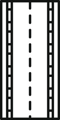 Sticker - Minimalistic line art illustration of a straight road with markings leading towards infinity