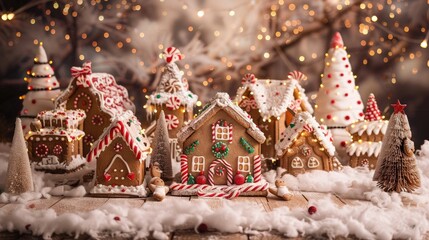 Sticker - Festive gingerbread Christmas backdrop